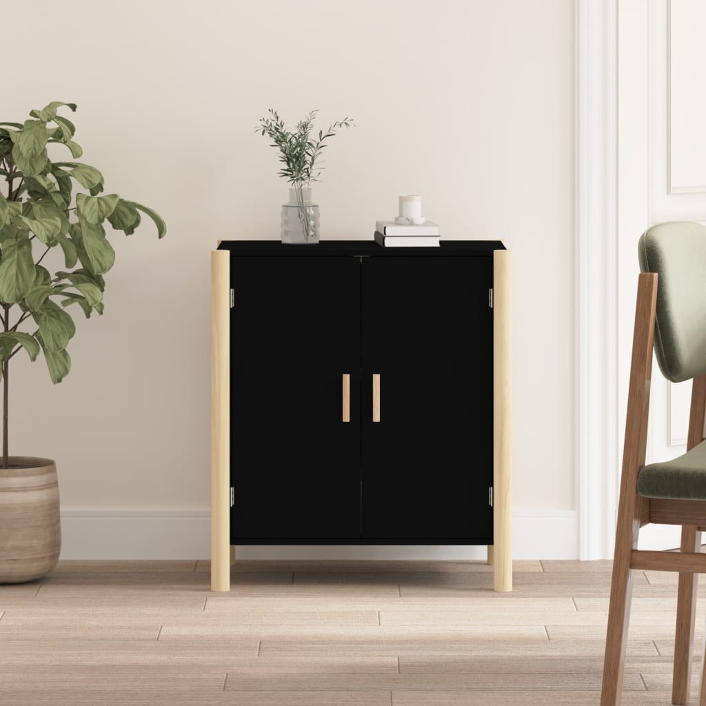 JUNG Vida Sideboard Schwarz 62x38x70 cm Holzwerkstoff