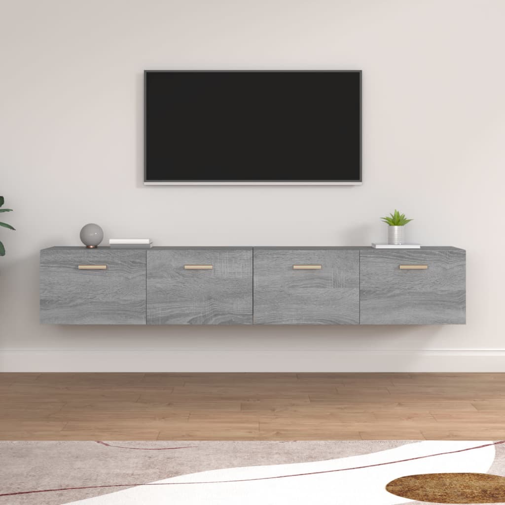 JUNG Vida Wandschränke 2 Stk. Grau Sonoma 100x36,5x35 cm Holzwerkstoff