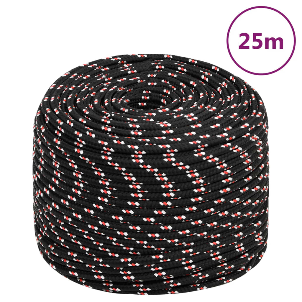 JUNG Vida Bootsseil Schwarz 6 mm 25 m Polypropylen