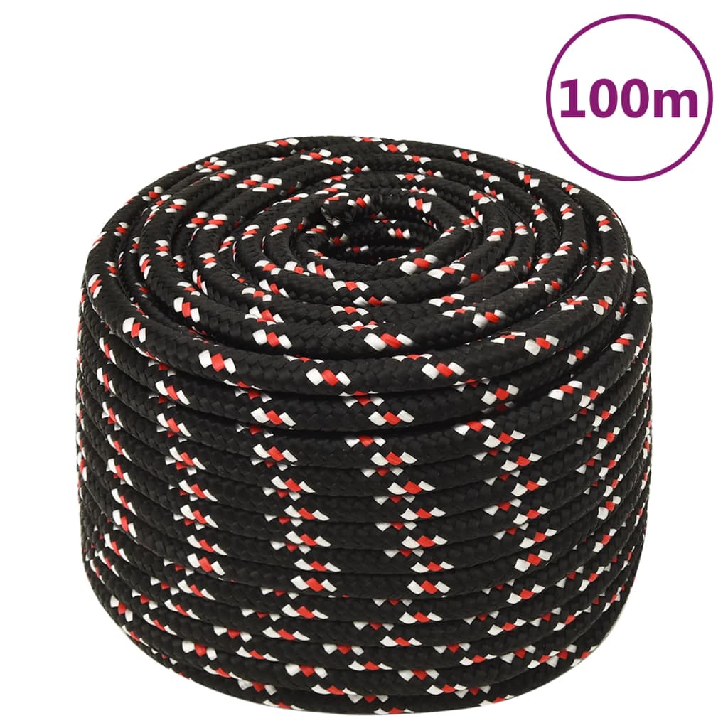 JUNG Vida Bootsseil Schwarz 14 mm 100 m Polypropylen
