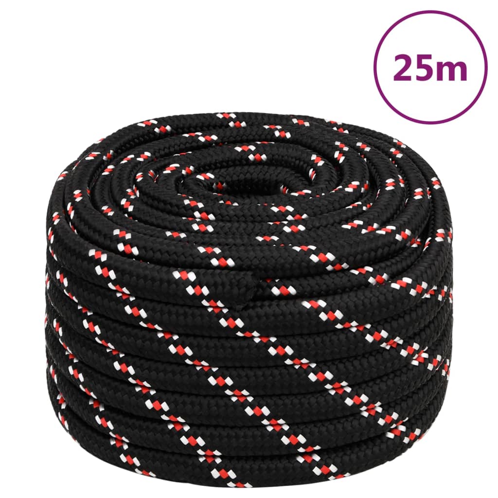JUNG Vida Bootsseil Schwarz 20 mm 25 m Polypropylen