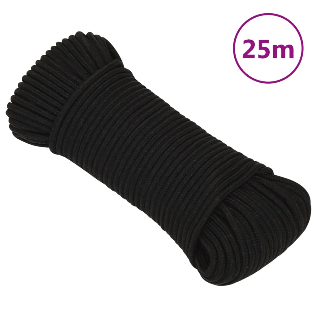 JUNG Vida Arbeitsseil Schwarz 3 mm 25 m Polyester