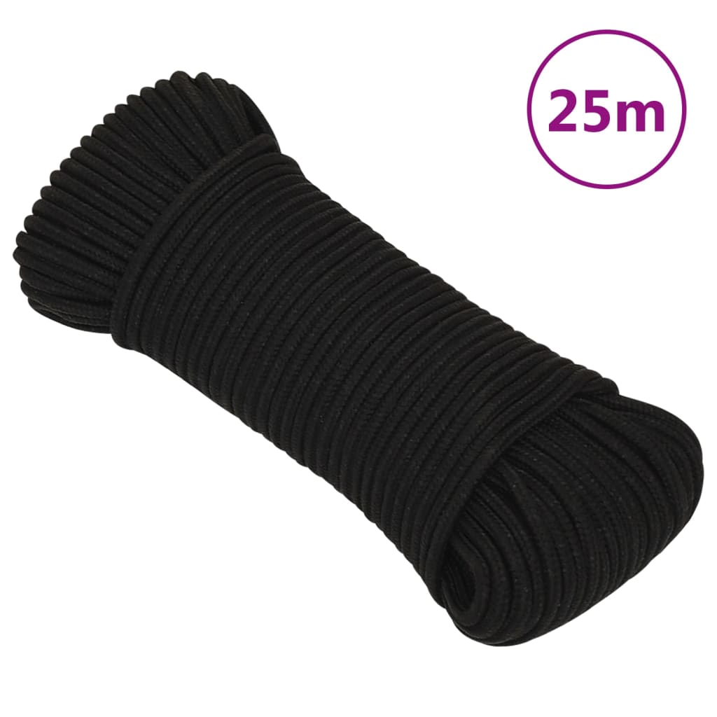 JUNG Vida Arbeitsseil Schwarz 4 mm 25 m Polyester