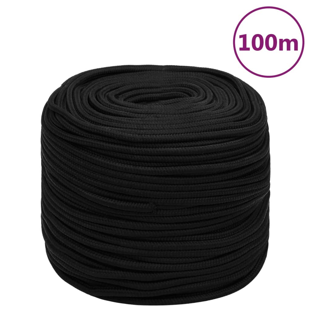 JUNG Vida Arbeitsseil Schwarz 6 mm 100 m Polyester
