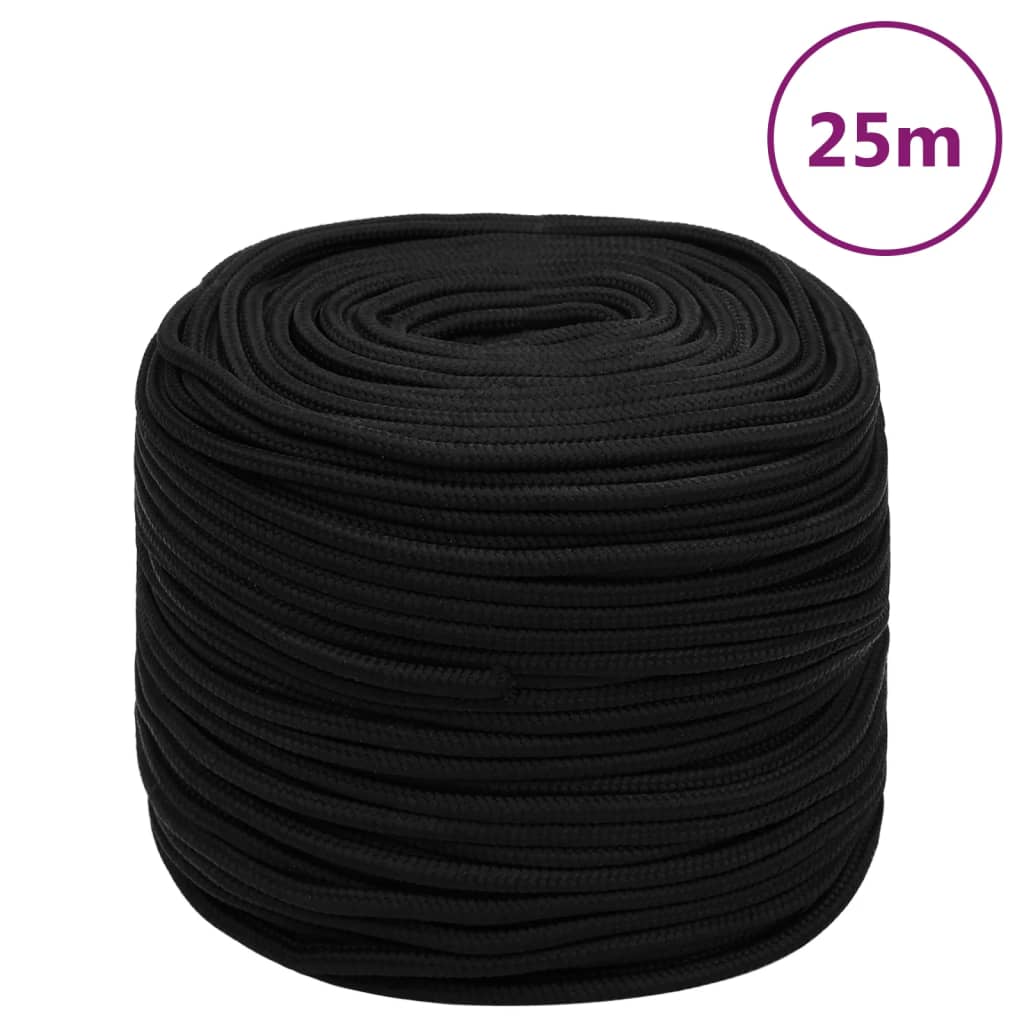 JUNG Vida Arbeitsseil Schwarz 8 mm 25 m Polyester
