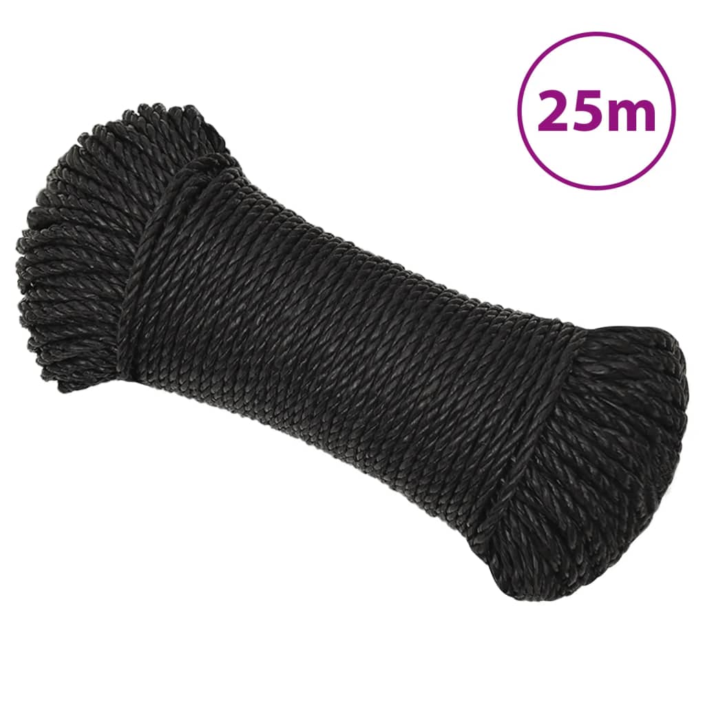 JUNG Vida Arbeitsseil Schwarz 8 mm 25 m Polypropylen