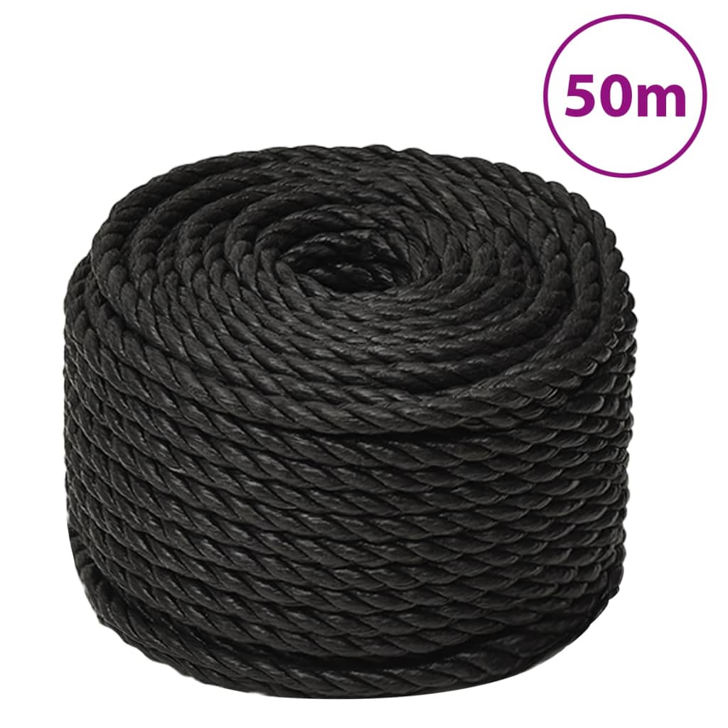 JUNG Vida Arbeitsseil Schwarz 20 mm 50 m Polypropylen