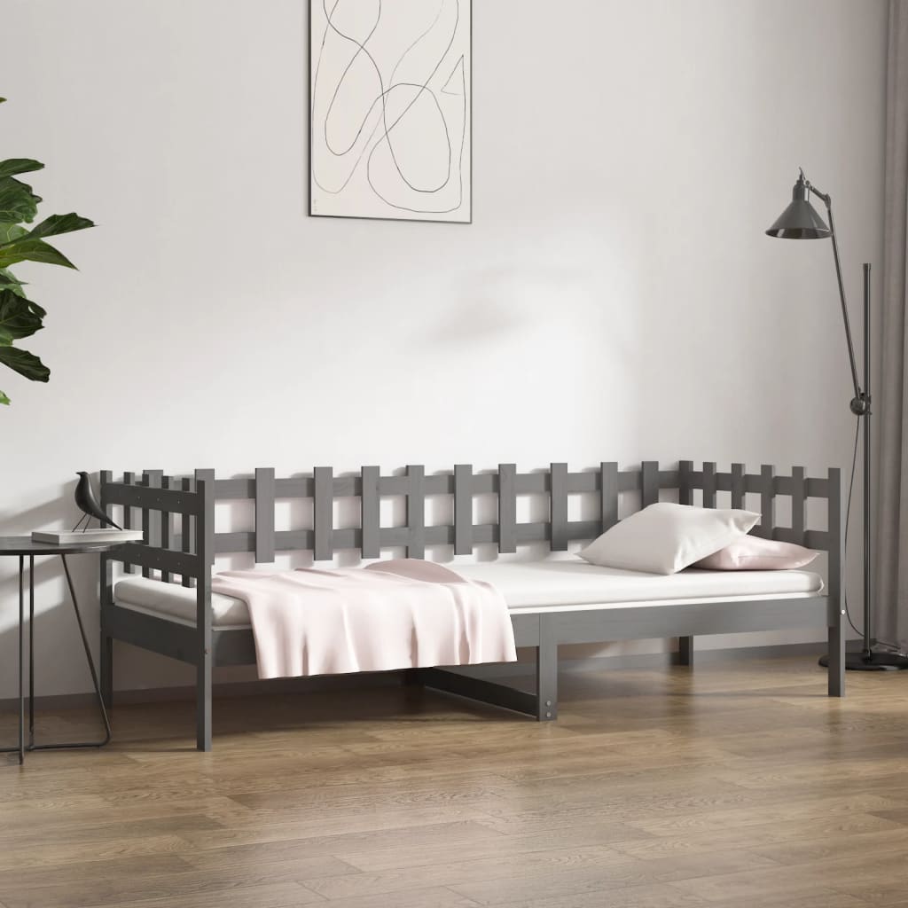 JUNG Vida Tagesbett Grau 90x200 cm Massivholz Kiefer