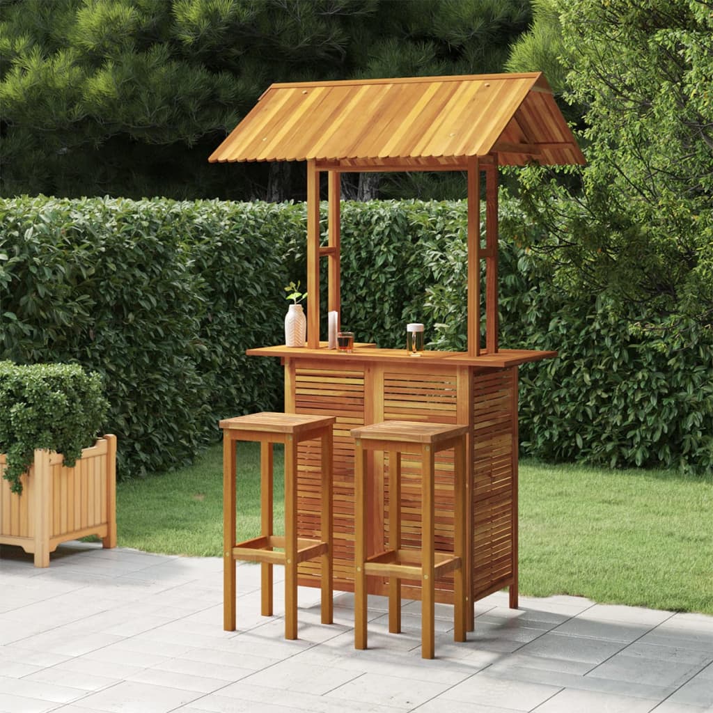 JUNG Vida 3-tlg. Gartenbar-Set Massivholz Akazie