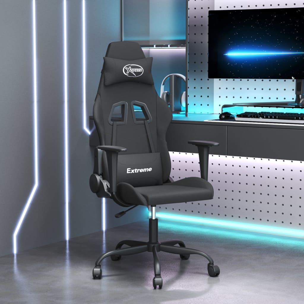 JUNG Vida Gaming-Stuhl mit Massagefunktion Schwarz Stoff