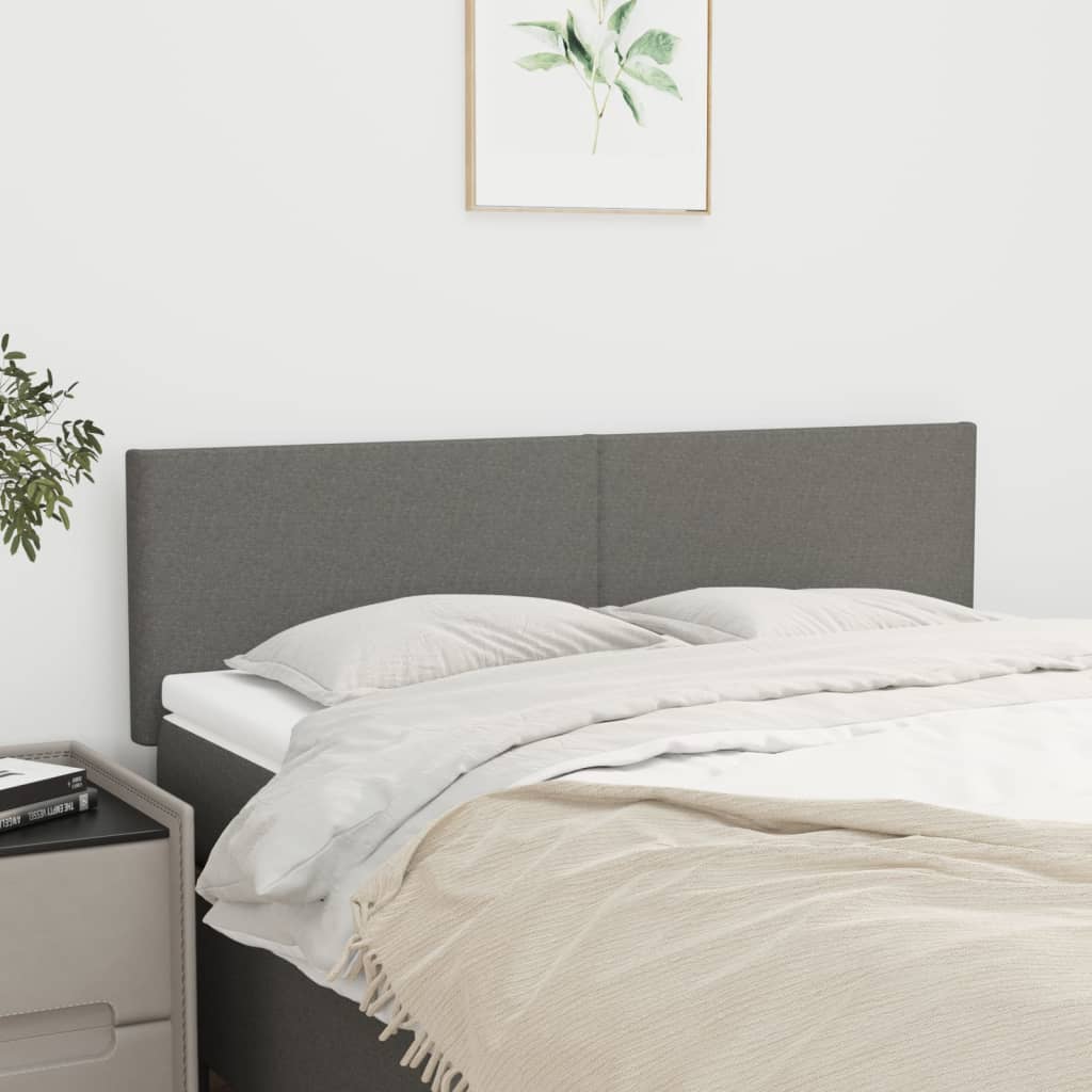 JUNG Vida Kopfteile 2 Stk. Dunkelgrau 72x5x78/88 cm Stoff