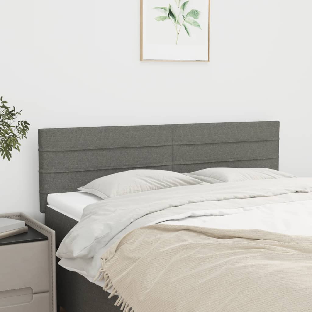 JUNG Vida Kopfteile 2 Stk. Dunkelgrau 72x5x78/88 cm Stoff