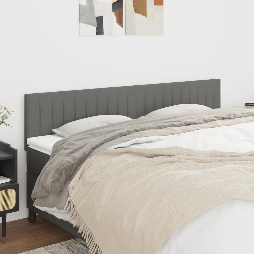 JUNG Vida Kopfteile 2 Stk. Dunkelgrau 90x5x78/88 cm Stoff