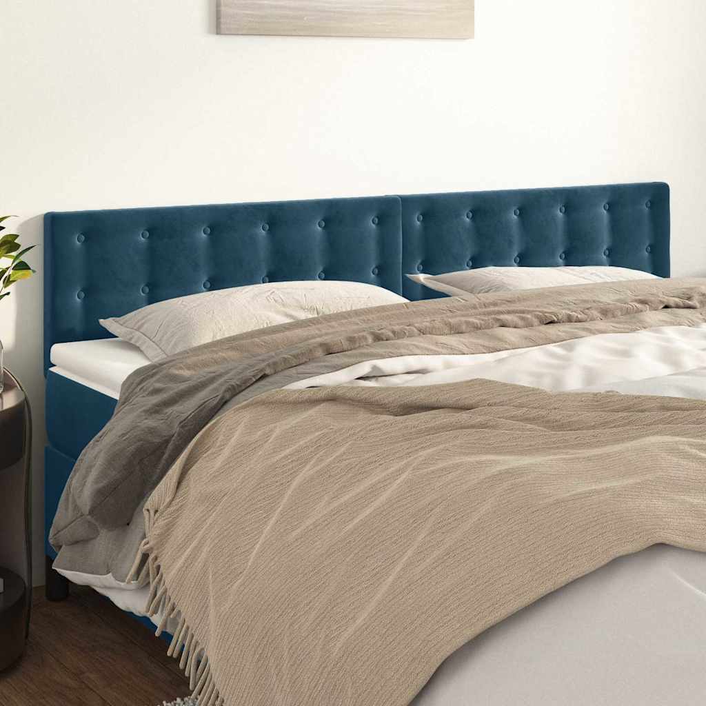 JUNG Vida Kopfteile 2 Stk. Dunkelblau 90x5x78/88 cm Samt