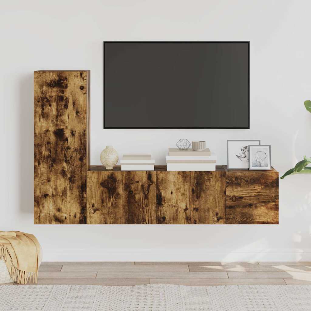JUNG Vida 3-tlg. TV-Schrank-Set Räuchereiche Holzwerkstoff