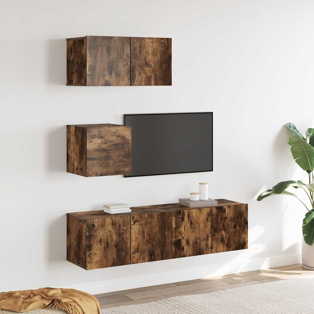 JUNG Vida 4-tlg. TV-Schrank-Set Räuchereiche Holzwerkstoff