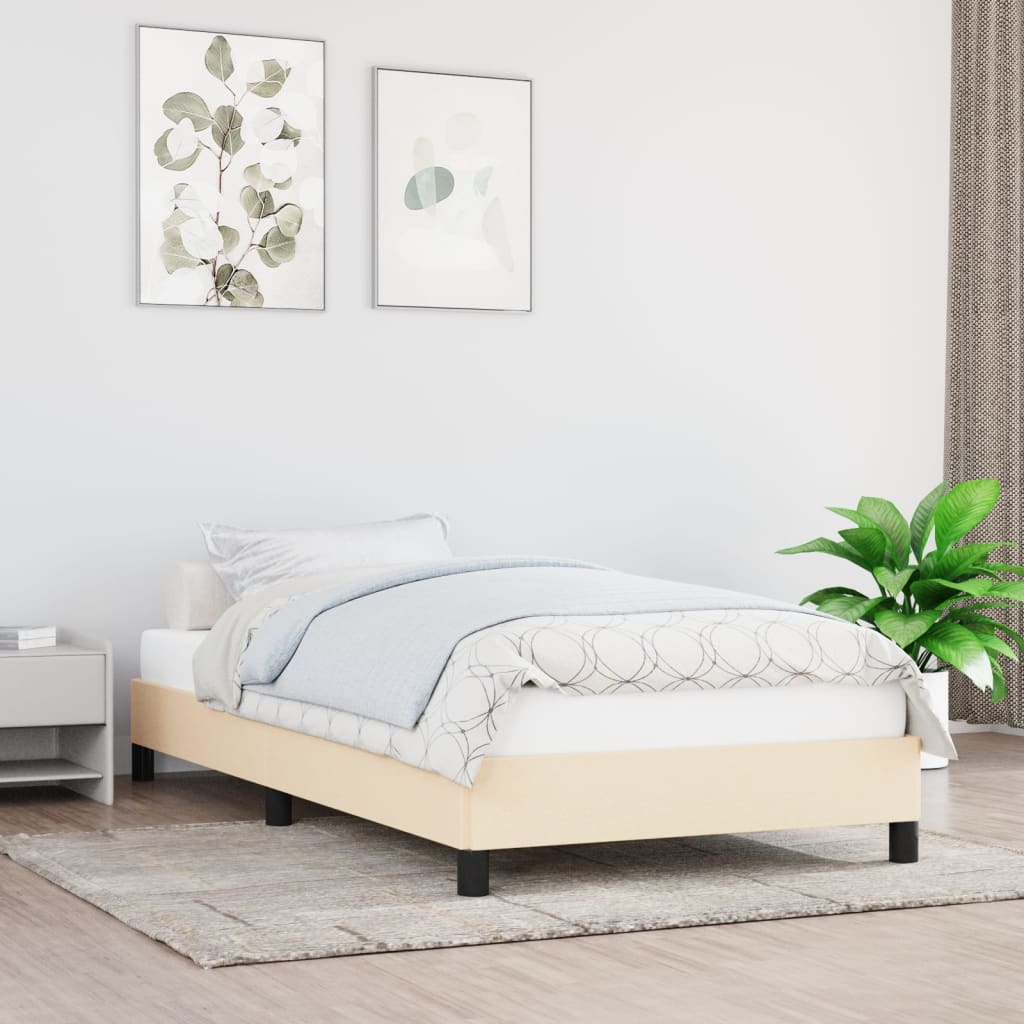 JUNG Vida Bettgestell ohne Matratze Creme 100x200 cm Stoff