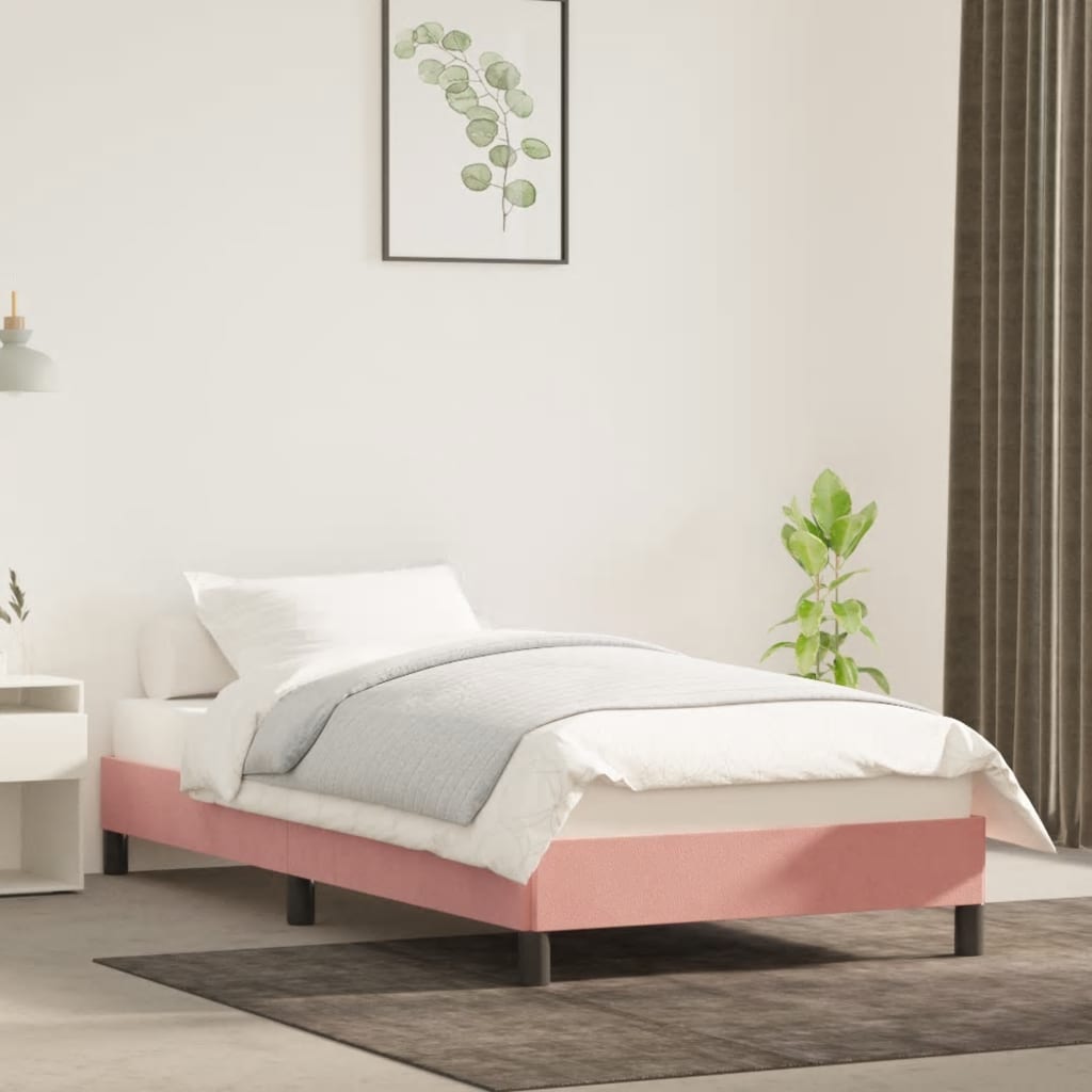 JUNG Vida Bettgestell Rosa 100x200 cm Samt