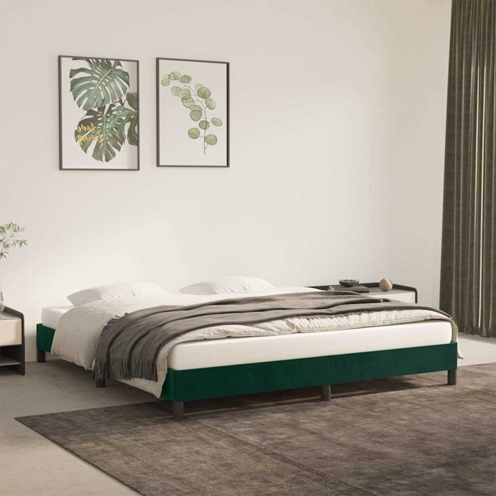 JUNG Vida Bettgestell ohne Matratze Dunkelgrün 180x200 cm Samt