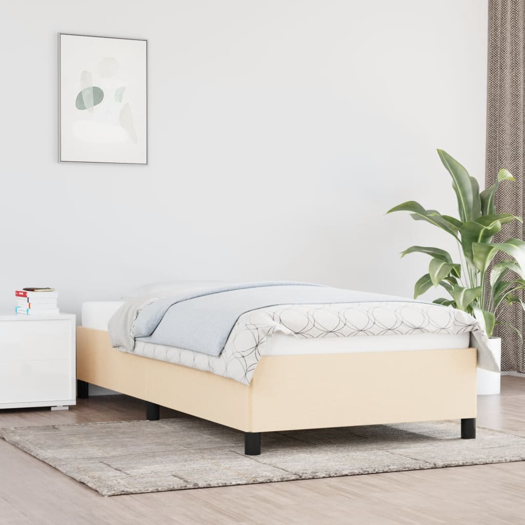 JUNG Vida Bettgestell ohne Matratze Creme 90x190 cm Stoff