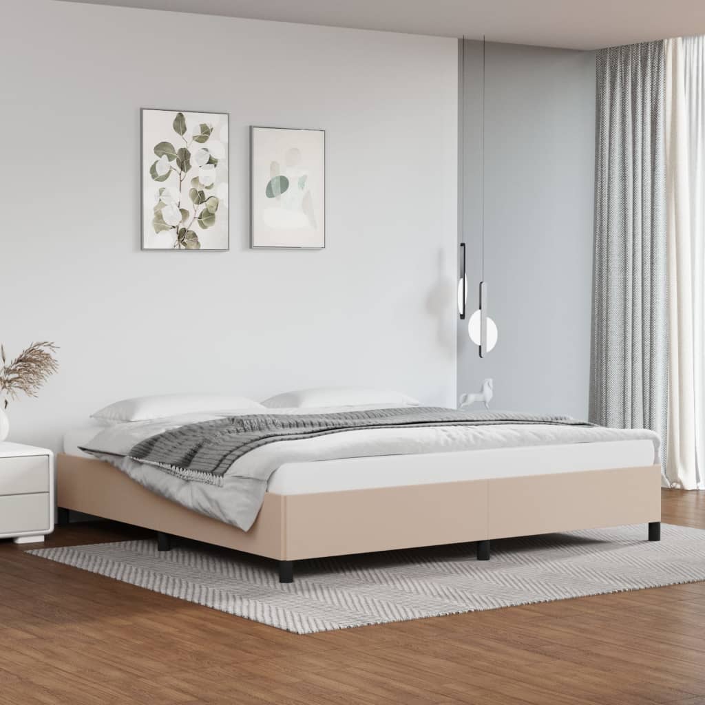 JUNG Vida Bettgestell Cappuccino-Braun 200x200 cm Kunstleder
