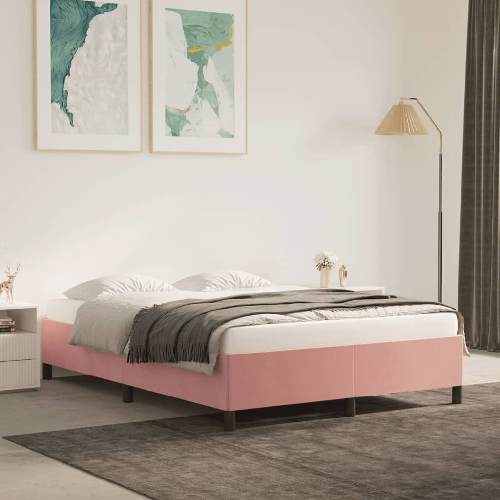 JUNG Vida Bettgestell Rosa 140x200 cm Samt
