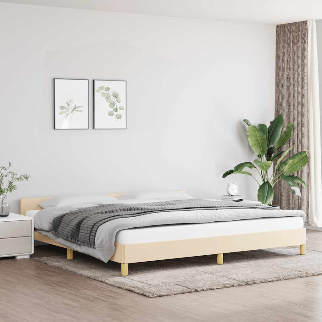 JUNG Vida Bettgestell ohne Matratze Creme 200x200 cm Stoff