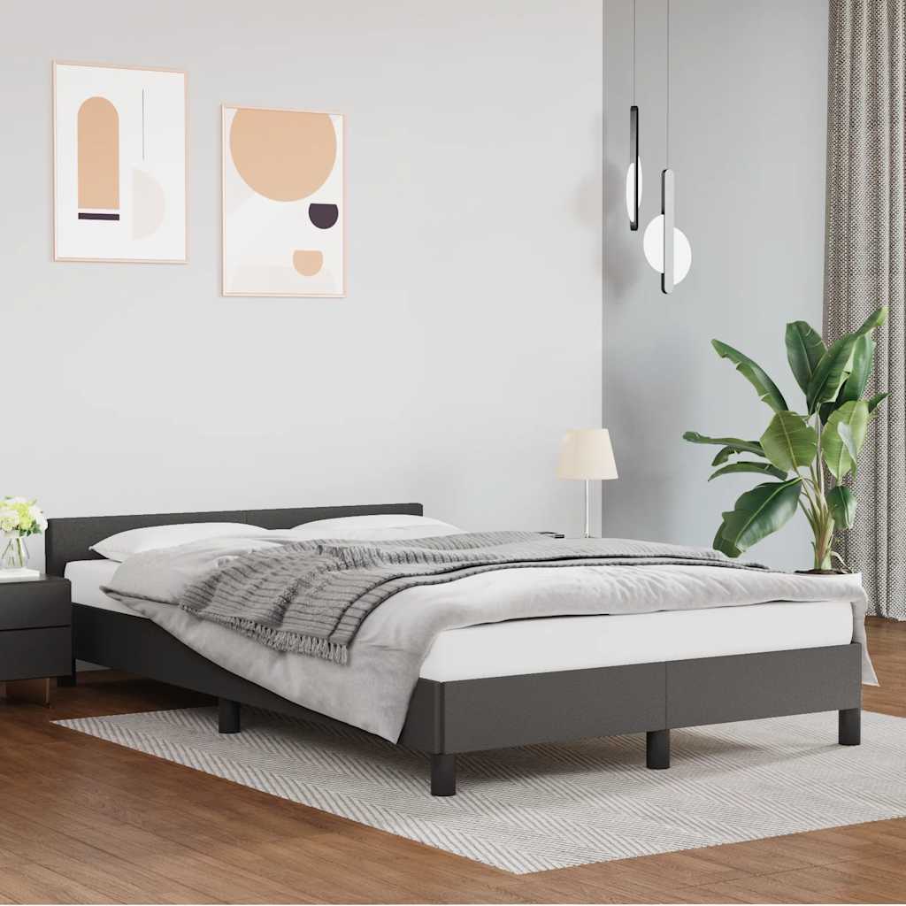 JUNG Vida Bettgestell mit Kopfteil ohne Matratze Grau 120x200 cm