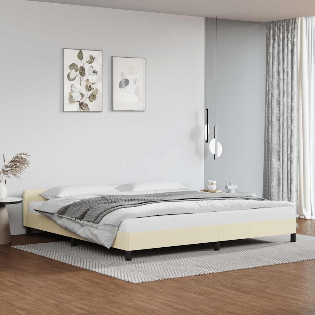 JUNG Vida Bettgestell mit Kopfteil ohne Matratze Creme 200x200 cm