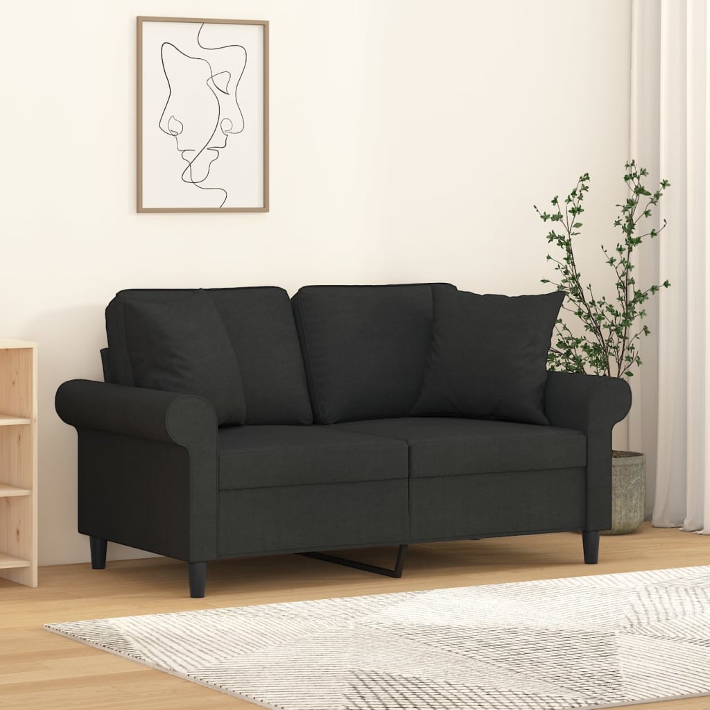 JUNG Vida Zierkissen 2 Stk. Schwarz 40x40 cm Stoff