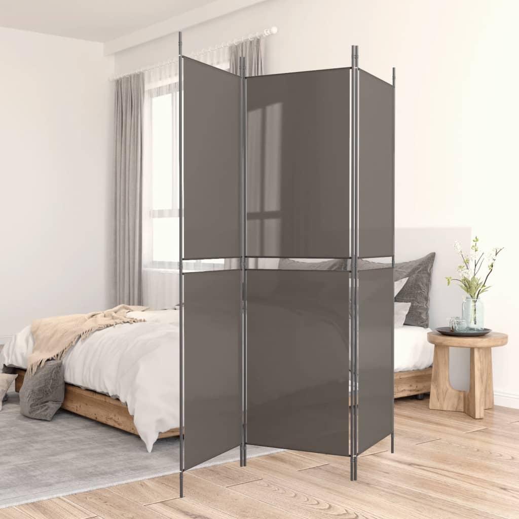 JUNG Vida 3-tlg. Paravent Anthrazit 150x220 cm Stoff