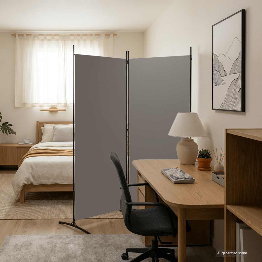 JUNG Vida 2-tlg. Paravent Anthrazit 175x180 cm Stoff