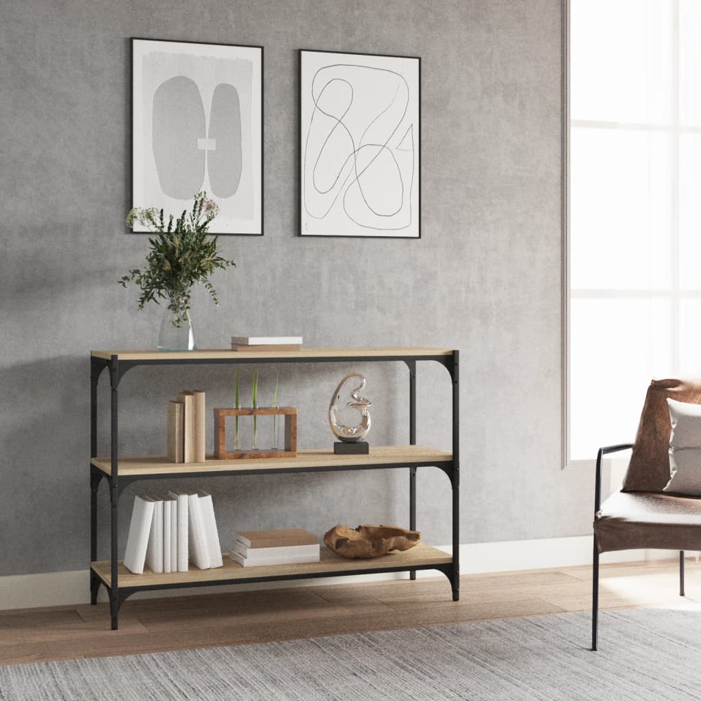 JUNG Vida Bücherregal Sonoma-Eiche 100x33x70,5 cm Holzwerkstoff und Stahl