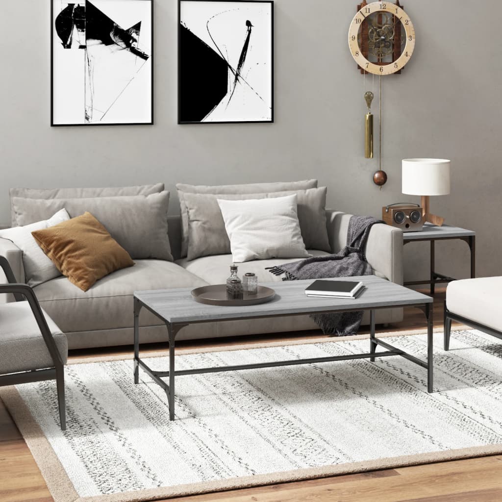 JUNG Vida Couchtisch Grau Sonoma 80x50x35 cm Holzwerkstoff