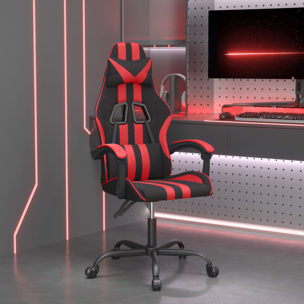 JUNG Vida Gaming-Stuhl Drehbar Schwarz und Rot Kunstleder