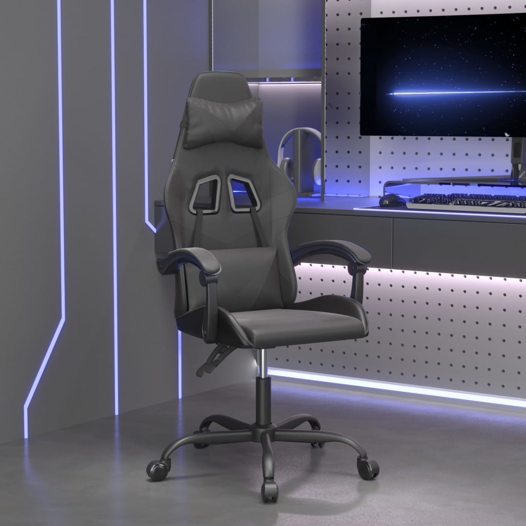 JUNG Vida Gaming-Stuhl Drehbar Schwarz Kunstleder