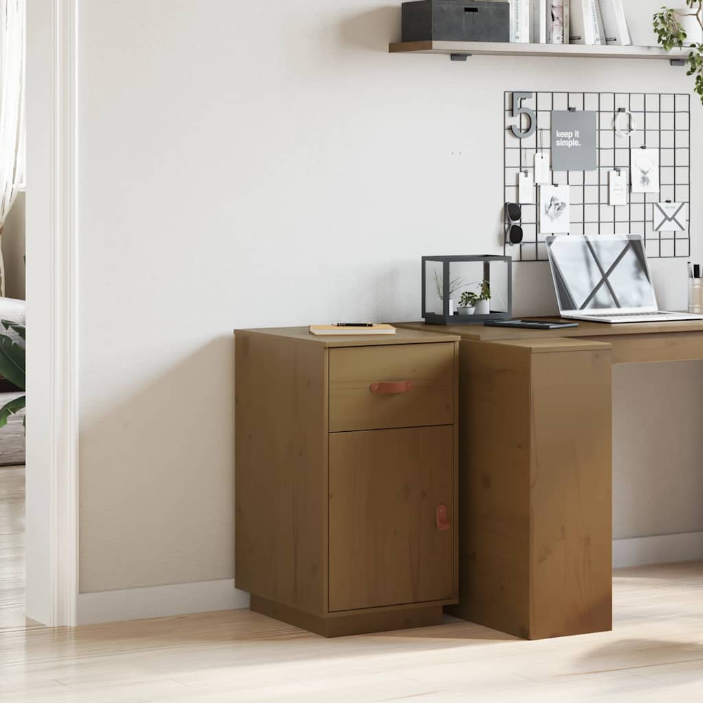 JUNG Vida Schreibtisch-Schrank Honigbraun 40x50x75 cm Massivholz Kiefer
