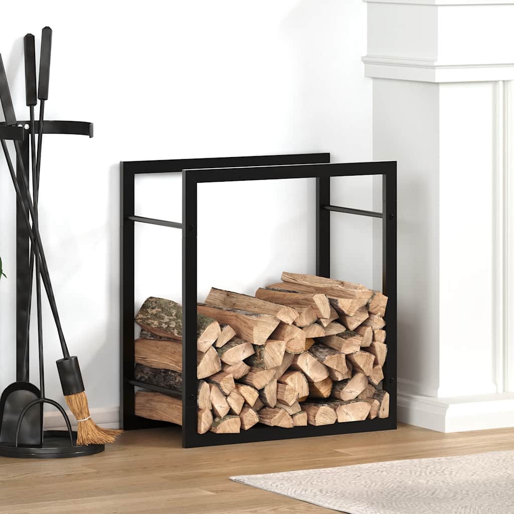 JUNG Vida Brennholzregal Mattschwarz 50x28x56 cm Stahl