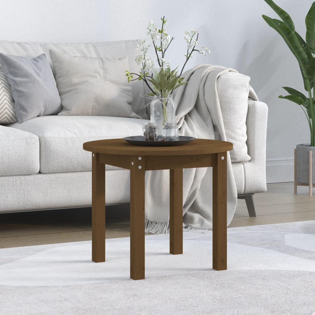 JUNG Vida Couchtisch Honigbraun Ø 55x45 cm Massivholz Kiefer