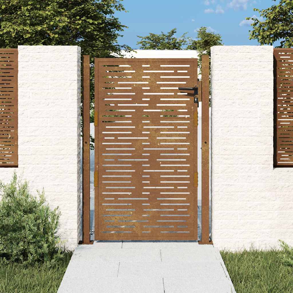 JUNG Vida Gartentor 100x150 cm Cortenstahl Quadratisches Design