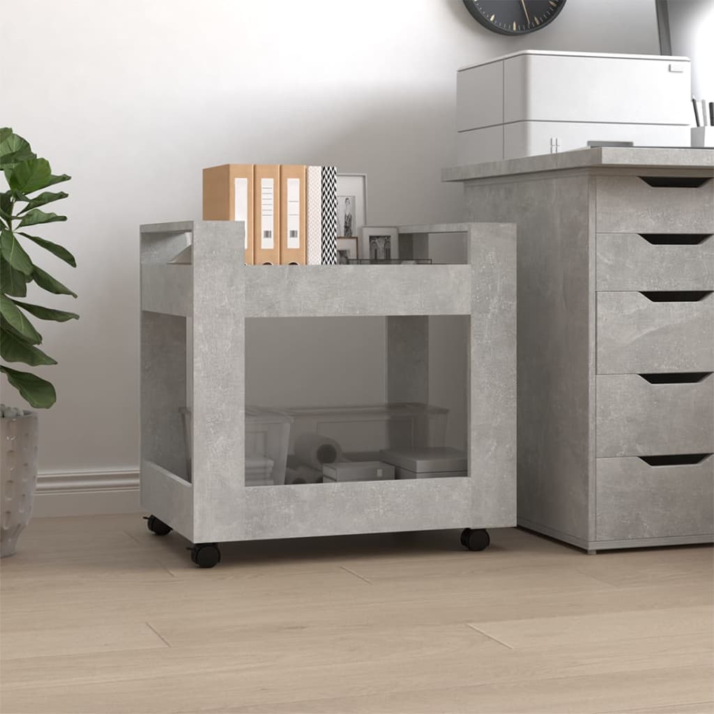 JUNG Vida Bürowagen Betongrau 60x45x60 cm Holzwerkstoff