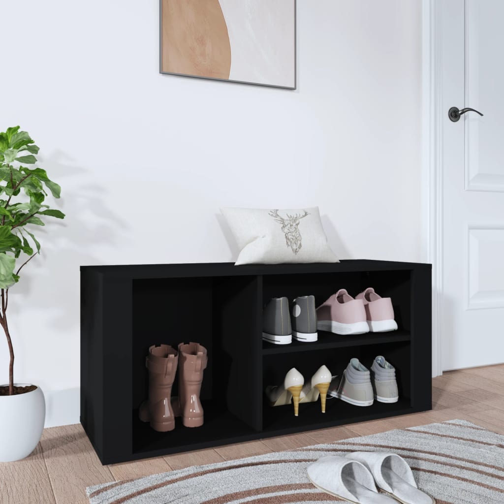 JUNG Vida Schuhregal Schwarz 100x35x45 cm Holzwerkstoff