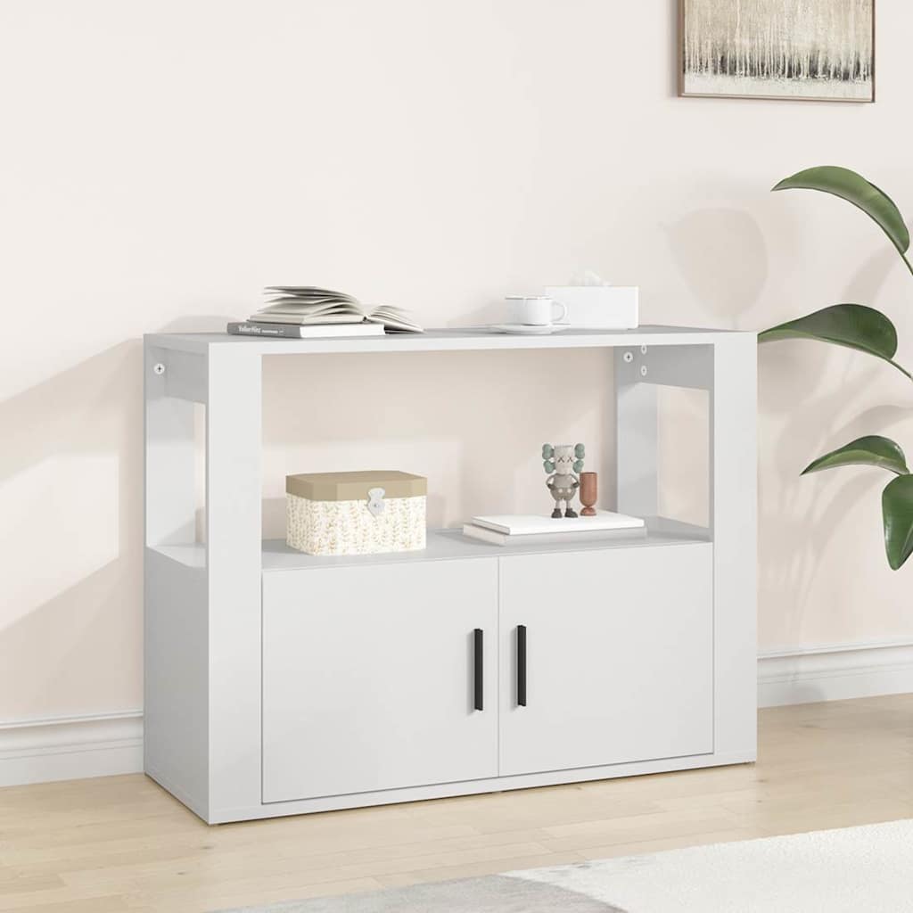 JUNG Vida Sideboard Weiß 80x30x60 cm Holzwerkstoff