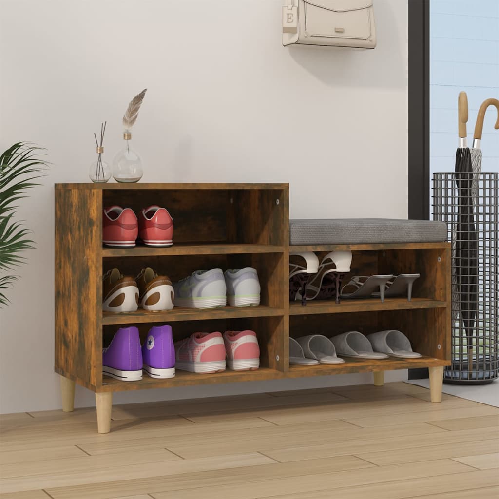 JUNG Vida Schuhregal Räuchereiche 102x36x60 cm Holzwerkstoff