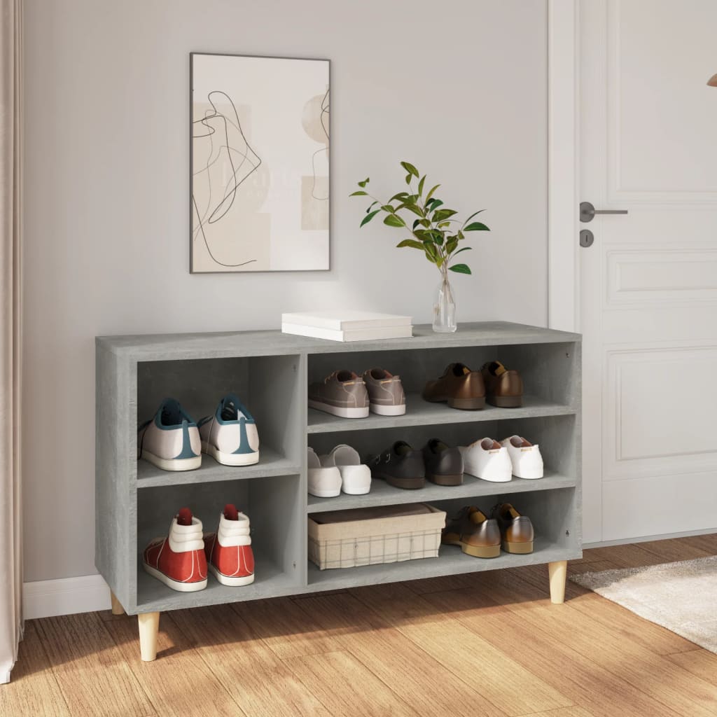 JUNG Vida Schuhregal Betongrau 102x36x60 cm Holzwerkstoff