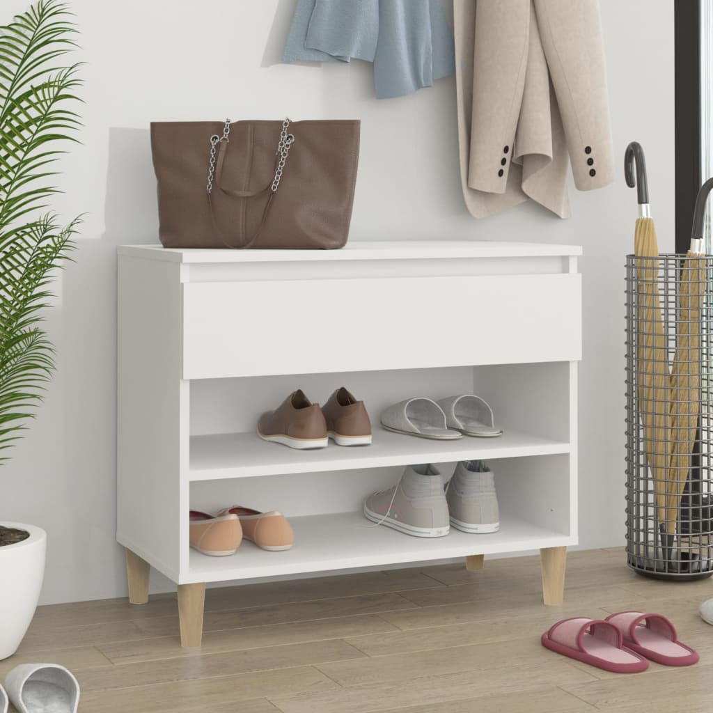 JUNG Vida Schuhregal Weiß 70x36x60 cm Holzwerkstoff