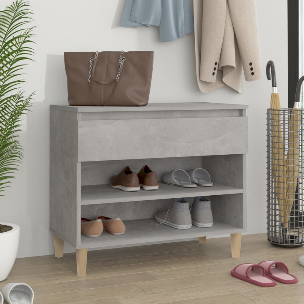JUNG Vida Schuhregal Betongrau 70x36x60 cm Holzwerkstoff