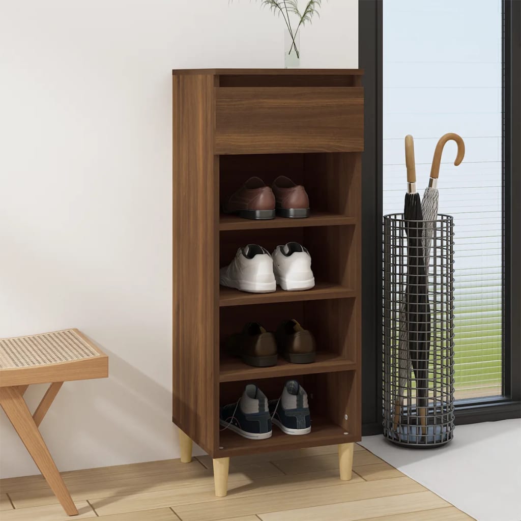 JUNG Vida Schuhschrank Braun Eichen-Optik 40x36x105 cm Holzwerkstoff