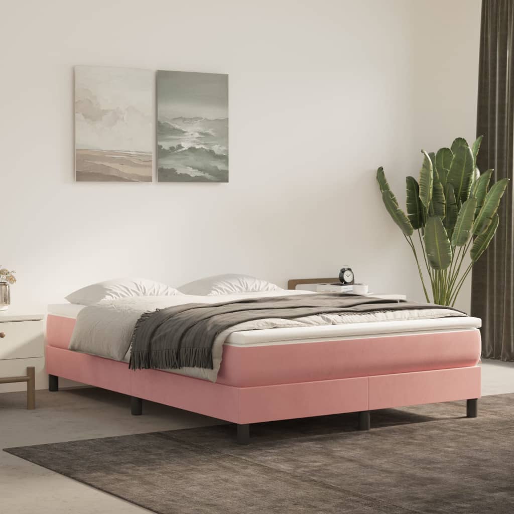 JUNG Vida Boxspringbettgestell Rosa 140x190 cm Samt