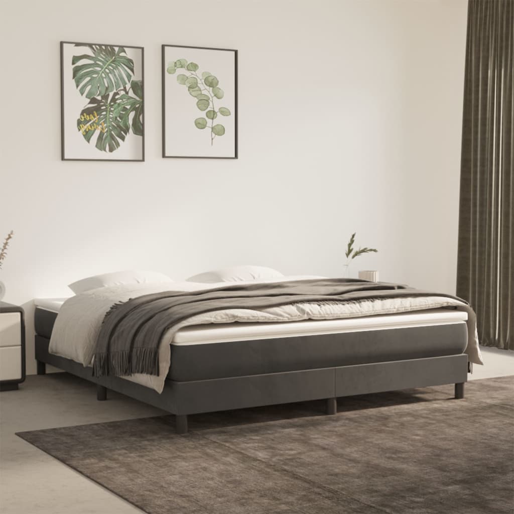 JUNG Vida Boxspringbettgestell Dunkelgrau 180x200 cm Samt